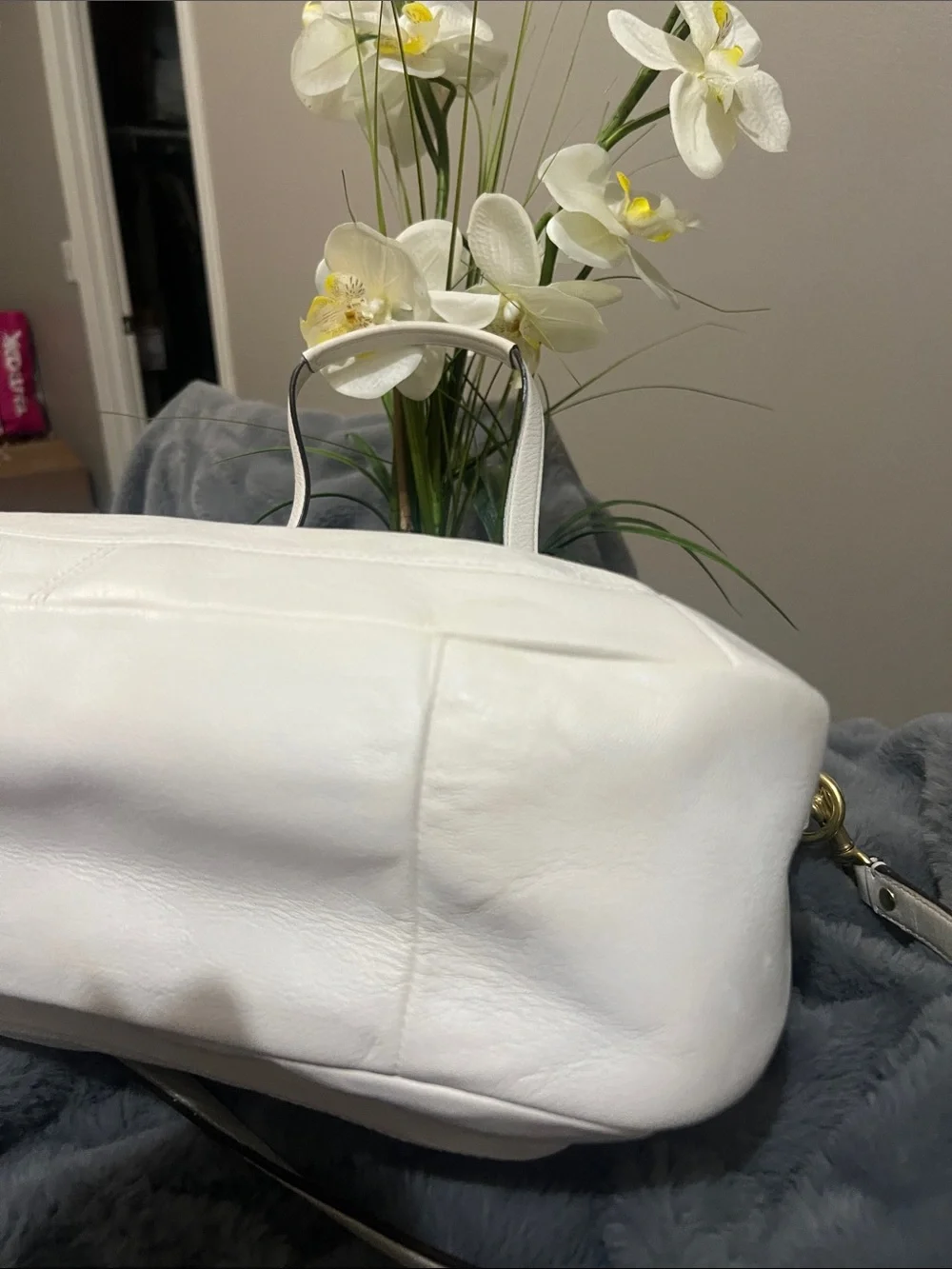 Coach Vintage Cream Campbell Flap Leather Satchel Retail $398 GUC